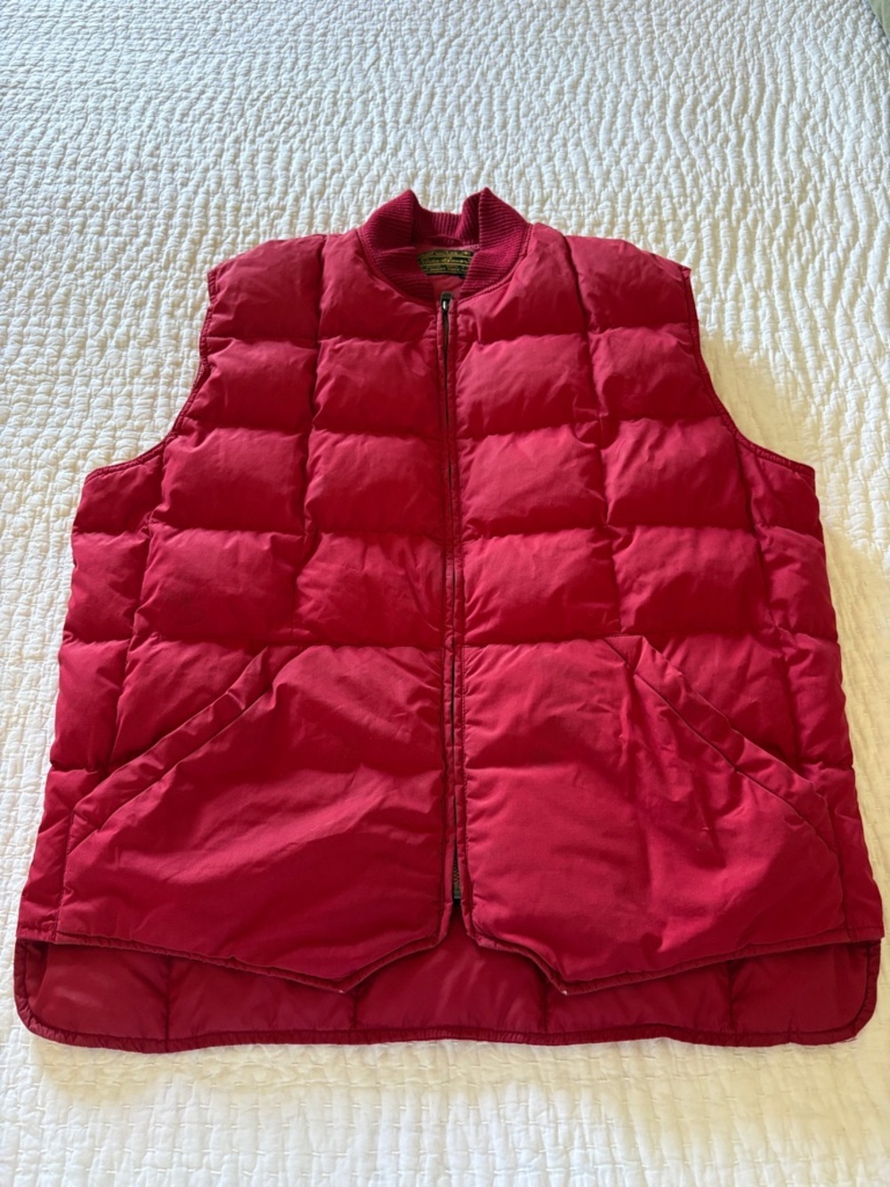 Eddie Bauer Unisex Red Quilted Goose Down Puffer Vest EUC :no size: